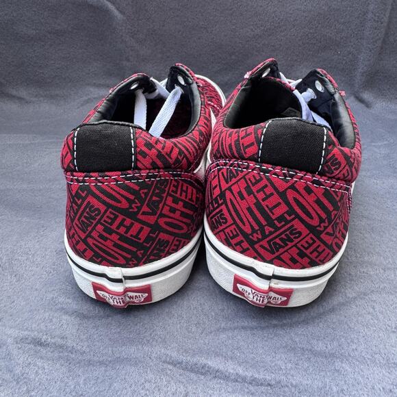 Vans Old Skool Shoes Mens Size 10‎ Red Black Off The Wall All Over Logo Skate main image 5